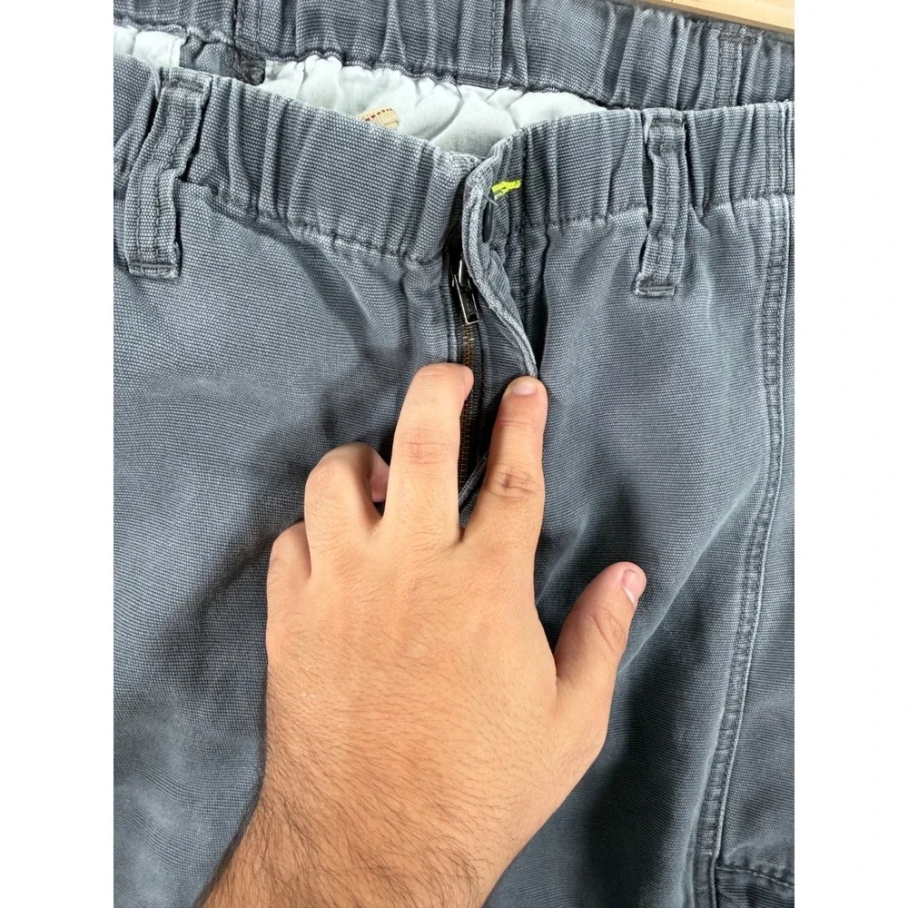 Tommy Bahama Relax Shorts Men Large Gray Drawstring Waist Cargo Pockets Mid Rise